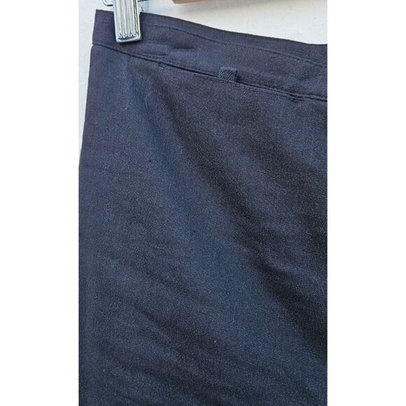 Vintage Max Studio Shorts Womens Size 8 Black Linen Spandex Knee Length Bermudas - Picture 9 of 12